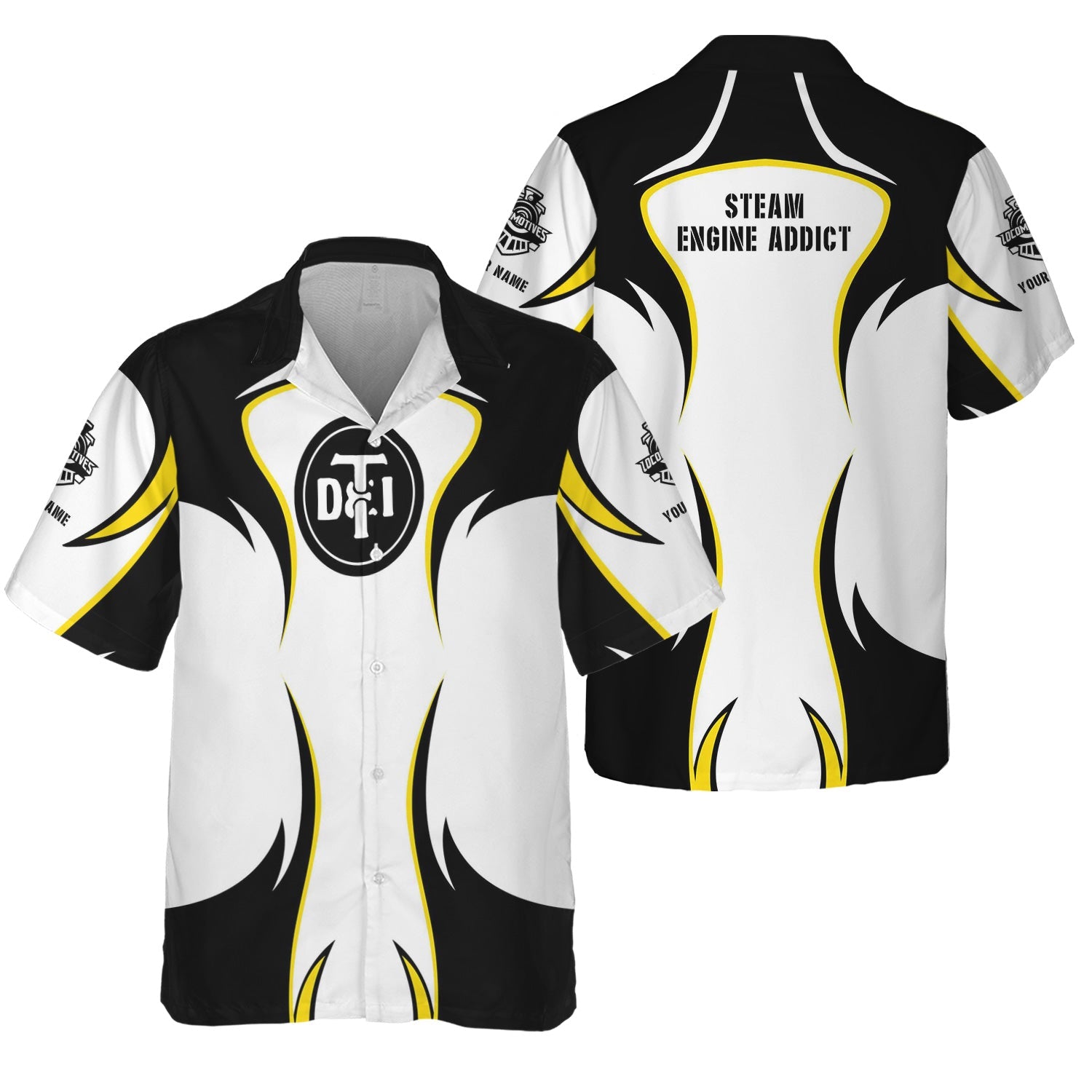 Railspirit Personalized Detroit Toledo And Ironton Railroad Hawaiian Shirt Distinctive Flame Style Shirt For Steam Engine Addict