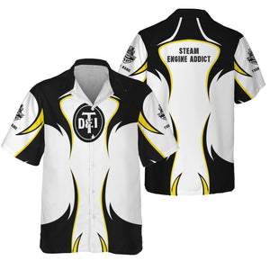 Railspirit Personalized Detroit Toledo And Ironton Railroad Hawaiian Shirt Distinctive Flame Style Shirt For Steam Engine Addict