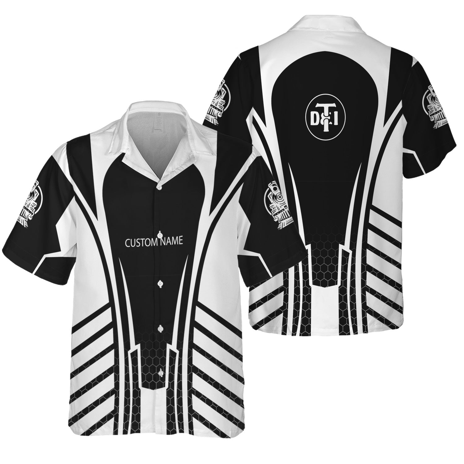 Railspirit Personalized Detroit Toledo And Ironton Railroad Hawaiian Shirt Striped Railroad Style Train Shirt All Over Print