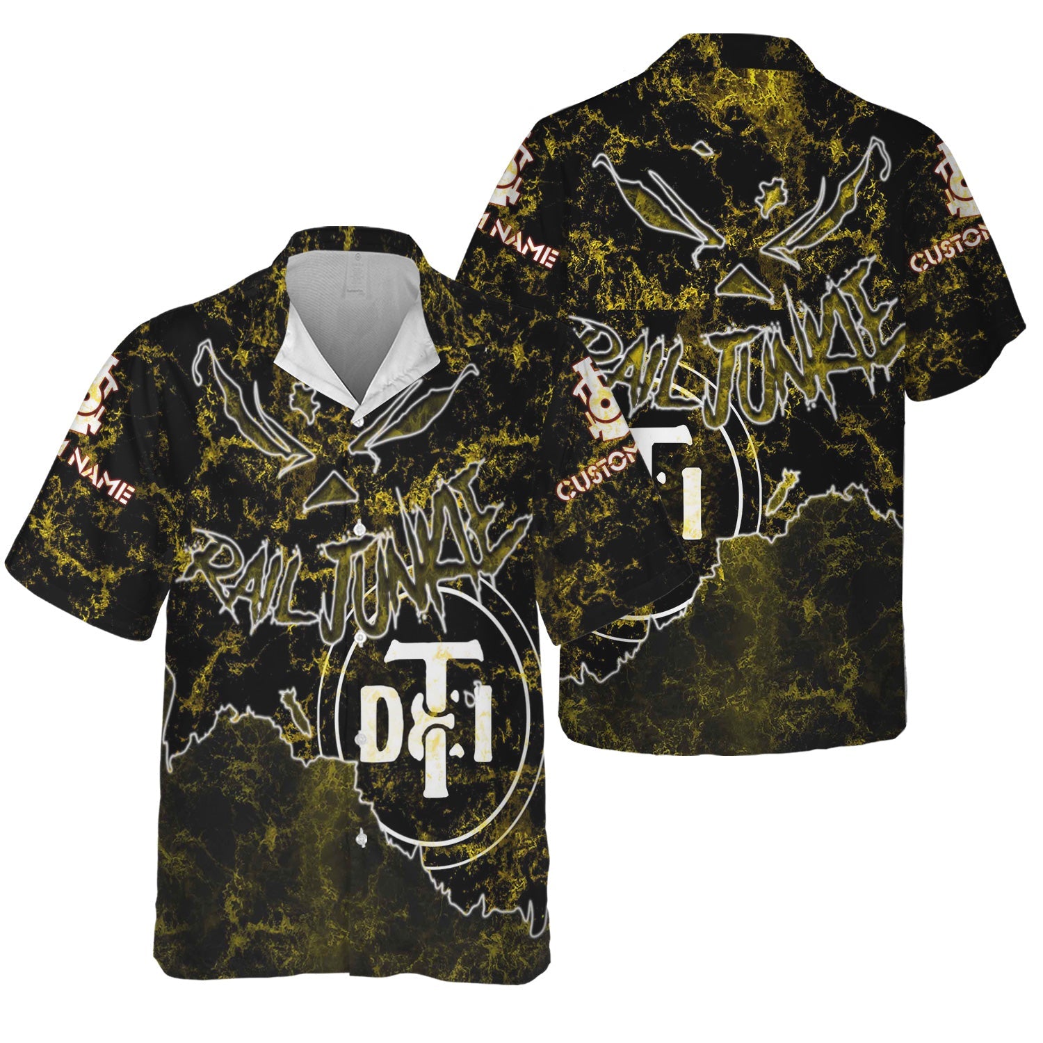 Railspirit Personalized Detroit Toledo And Ironton Railroad Hawaiian Shirt Torn Graphic Style Train Shirt For Rail Junkie