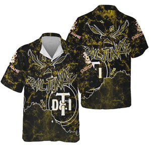 Railspirit Personalized Detroit Toledo And Ironton Railroad Hawaiian Shirt Torn Graphic Style Train Shirt For Rail Junkie