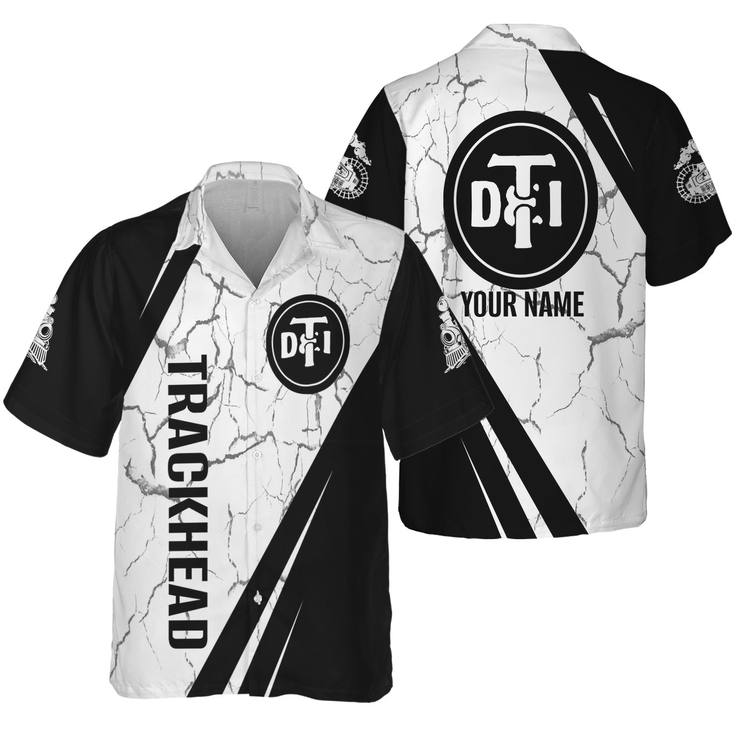 Railspirit Personalized Detroit Toledo And Ironton Railroad Hawaiian Shirt Crackle Texture Style Shirt For Trackhead