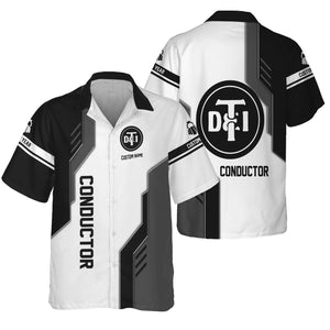 Railspirit Personalized Detroit Toledo And Ironton Railroad Hawaiian Shirt Unique Railway Style with Custom Job Train Shirt