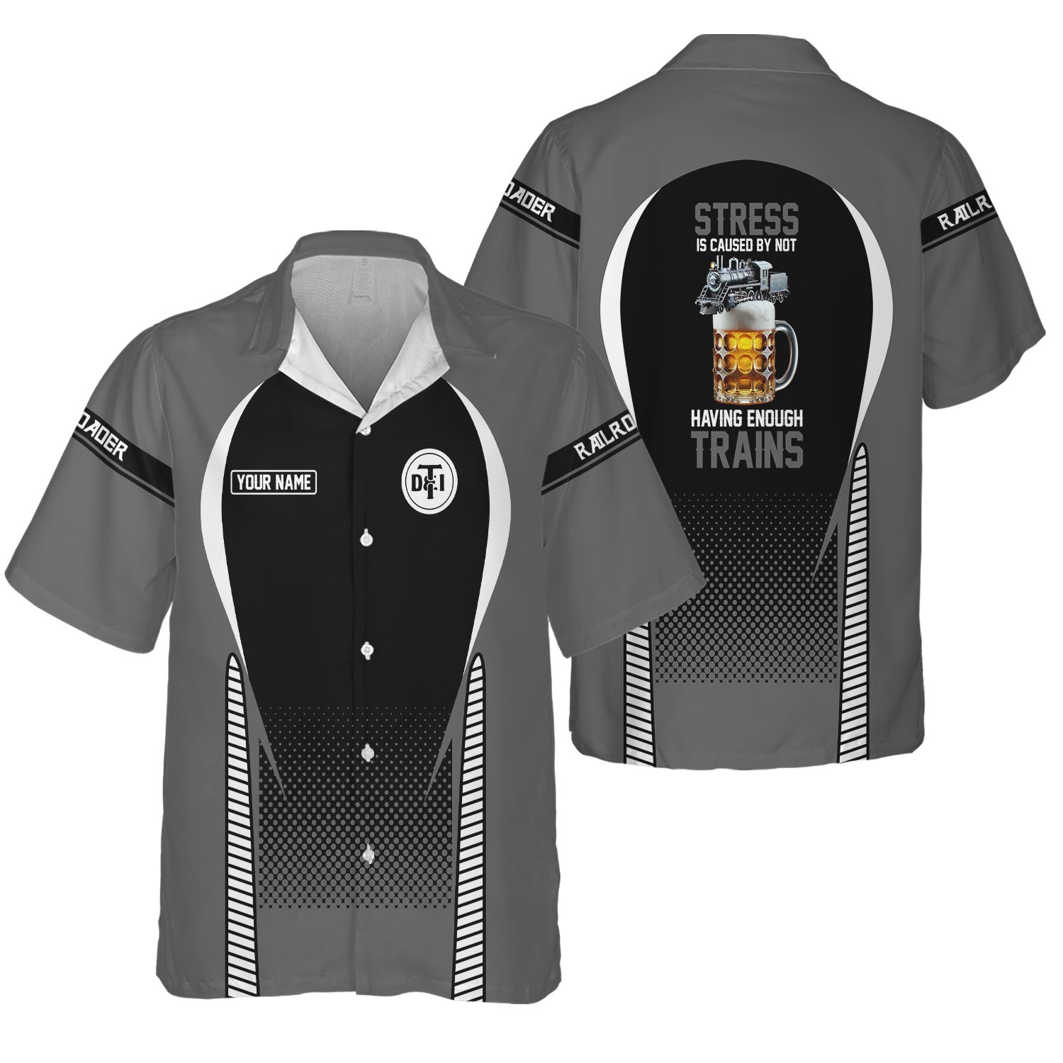 Railspirit Personalized Detroit Toledo And Ironton Railroad Hawaiian Shirt Stress Is Caused By Not Having Enough Trains Shirt All Over Print