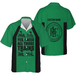 Railspirit Custom Name Pittsburgh And Lake Erie Railroad Hawaiian Shirt Yes I Need All Those Train Printed Shirt