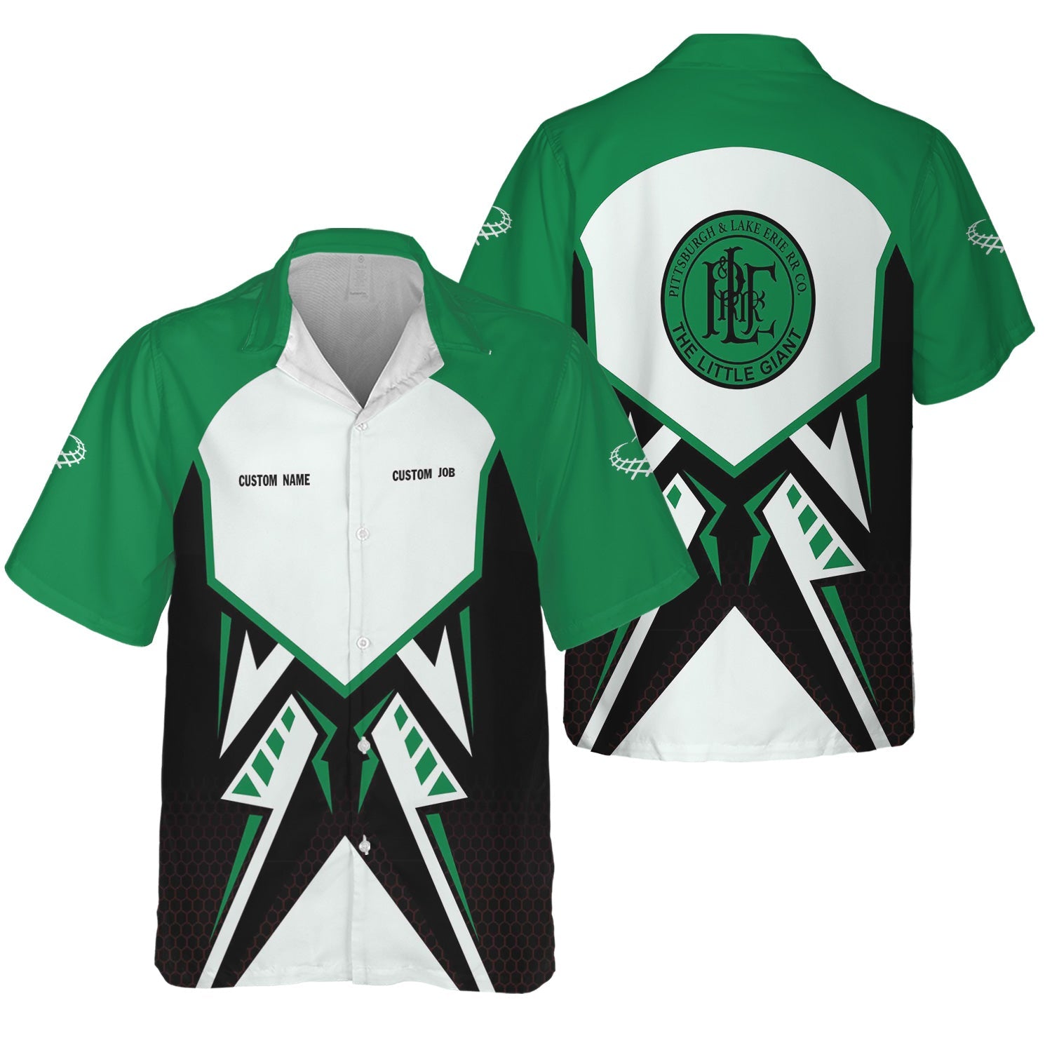 Railspirit Personalized Pittsburgh And Lake Erie Railroad Hawaiian Shirt Vibriant Style with Custom Position Train Shirt