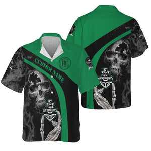 Railspirit Personalized Pittsburgh And Lake Erie Railroad Hawaiian Shirt Flame Skull Design Train Shirt for Locomotive Fans