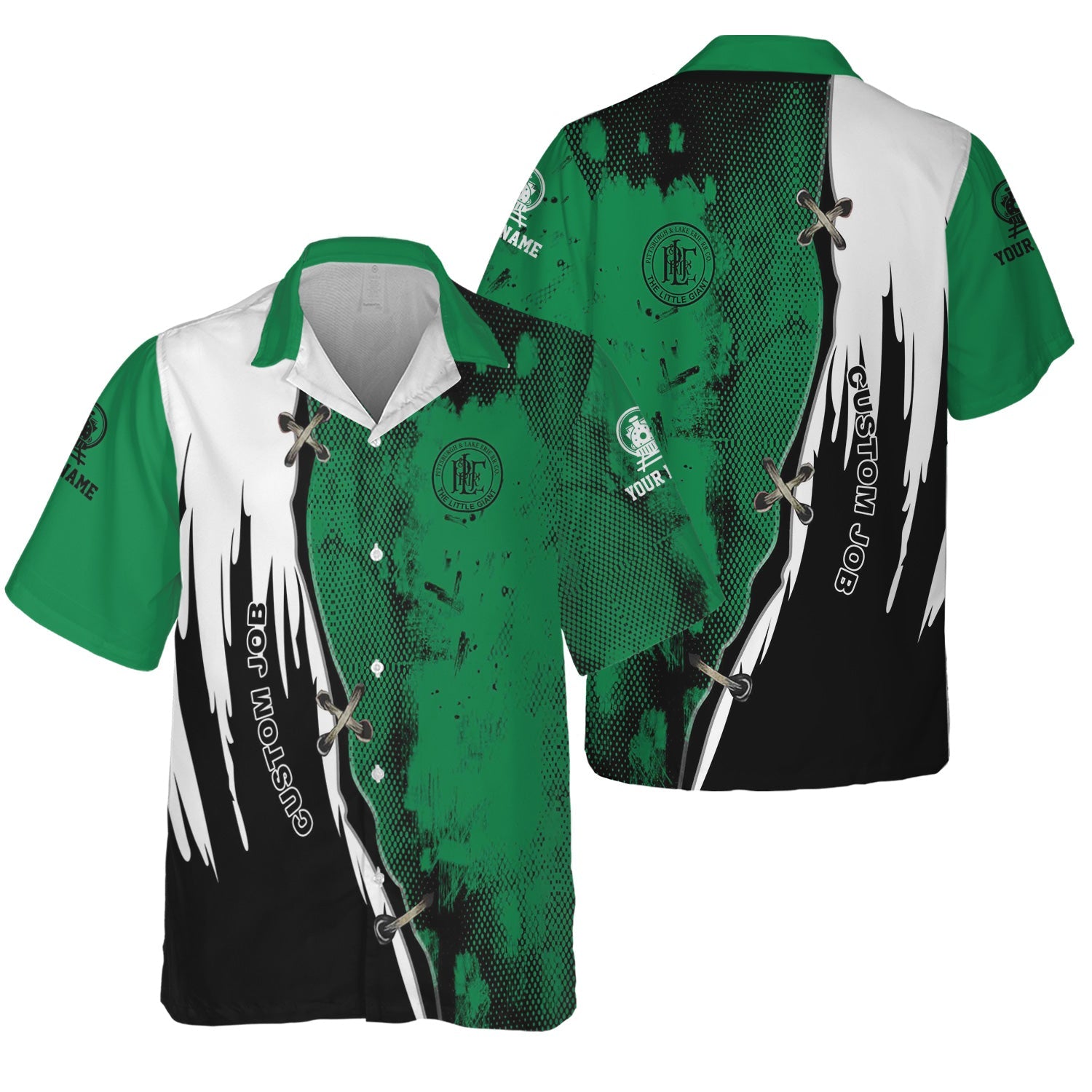 Railspirit Personalized Pittsburgh And Lake Erie Railroad Hawaiian Shirt Retro Stitches Design with Custom Position Train Shirt