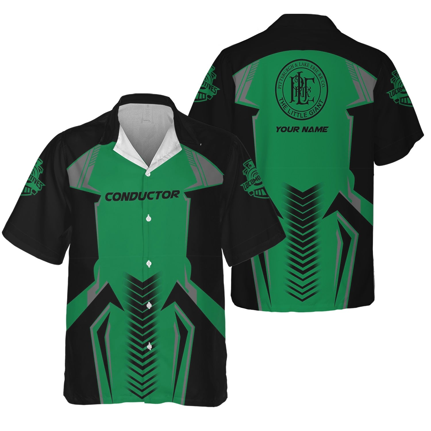 Railspirit Personalized Pittsburgh And Lake Erie Railroad Hawaiian Shirt Standout Style with Custom Position Train Shirt