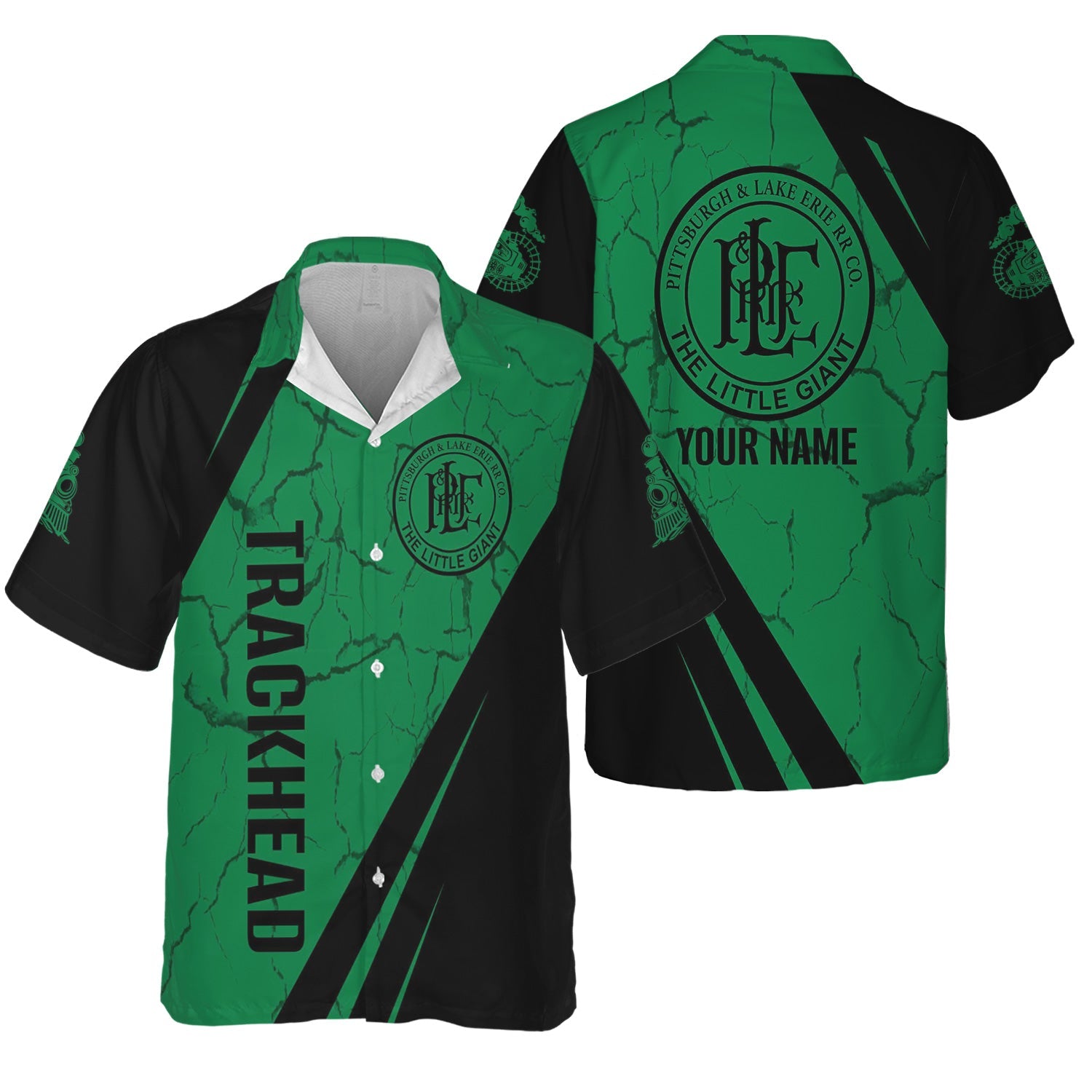 Railspirit Personalized Pittsburgh And Lake Erie Railroad Hawaiian Shirt Crackle Texture Style Shirt For Trackhead