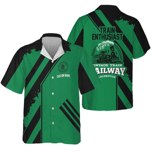 Railspirit Personalized Pittsburgh And Lake Erie Railroad Hawaiian Shirt Locomotive Design Train Shirt for Train Enthusiast