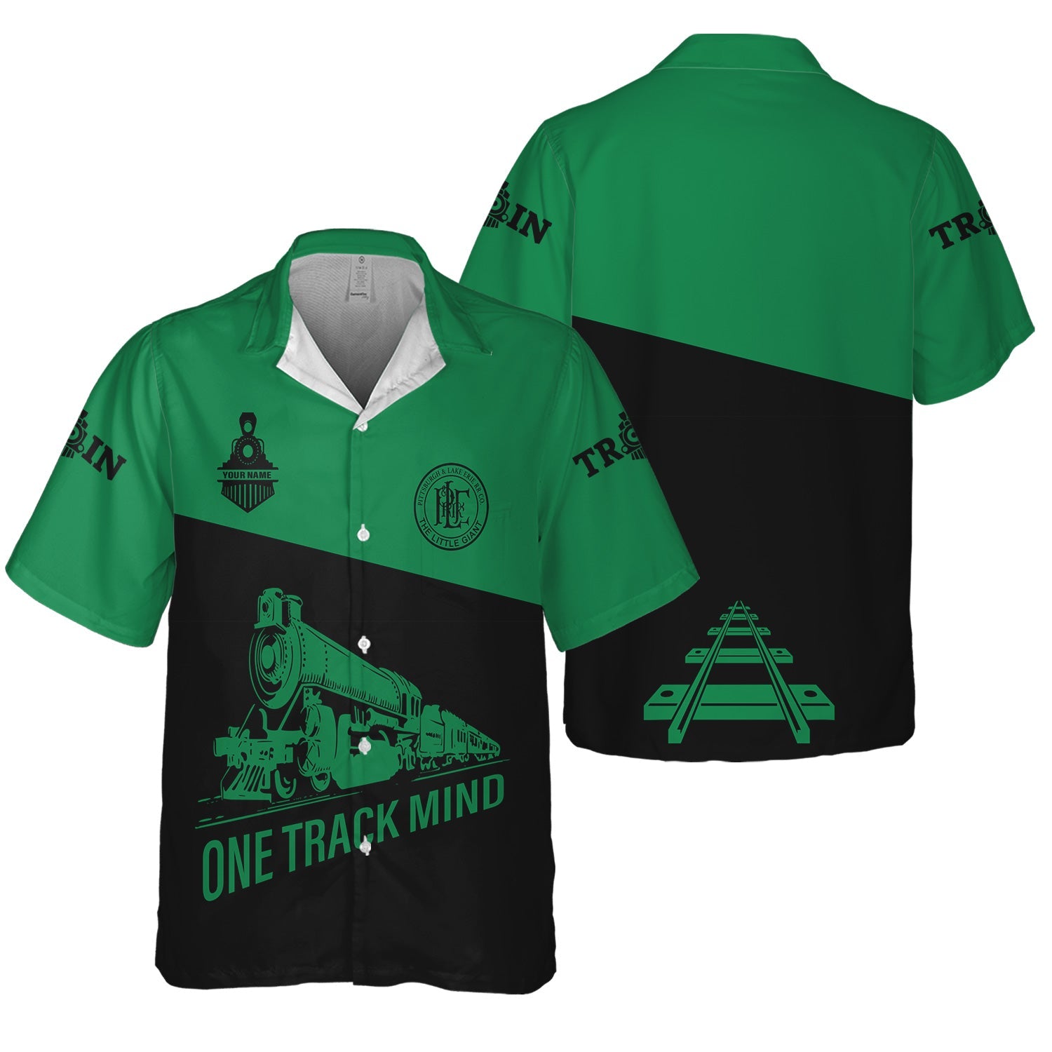 Railspirit Personalized Pittsburgh And Lake Erie Railroad Hawaiian Shirt One Track Mind Unisex Train Shirt Gift Idea For Train Lover