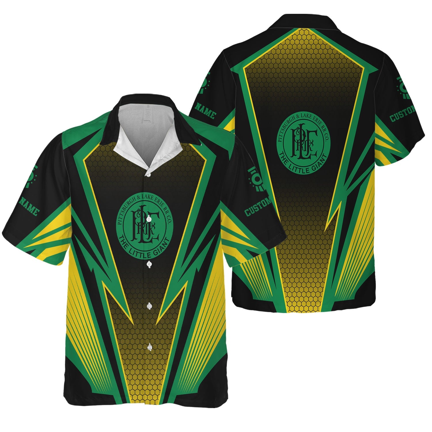 Railspirit Personalized Pittsburgh And Lake Erie Railroad Hawaiian Shirt Lightning Graphic Style Shirt Gift Idea For Train Lover