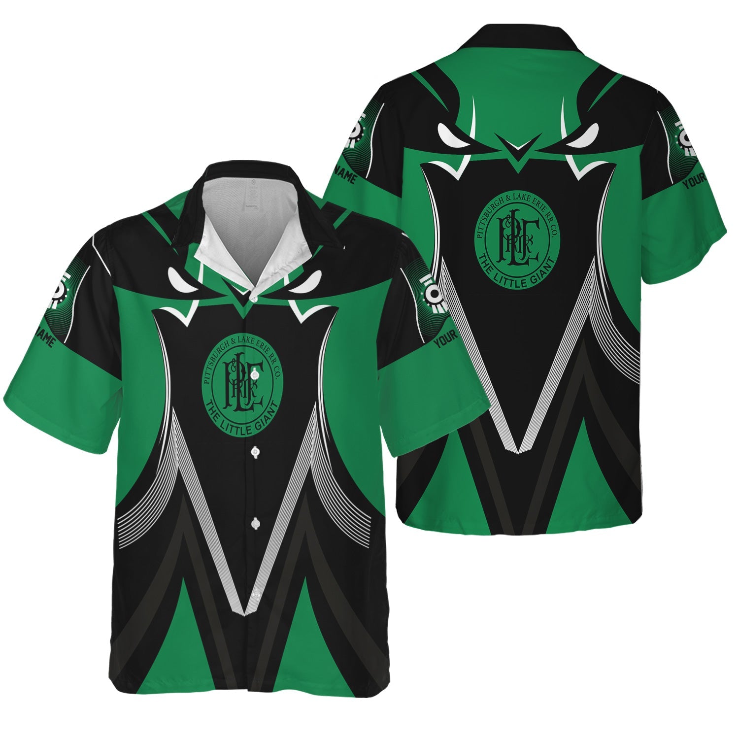 Railspirit Personalized Pittsburgh And Lake Erie Railroad Hawaiian Shirt Vibrant Graphic Pattern Shirt For Train Enthusiasts