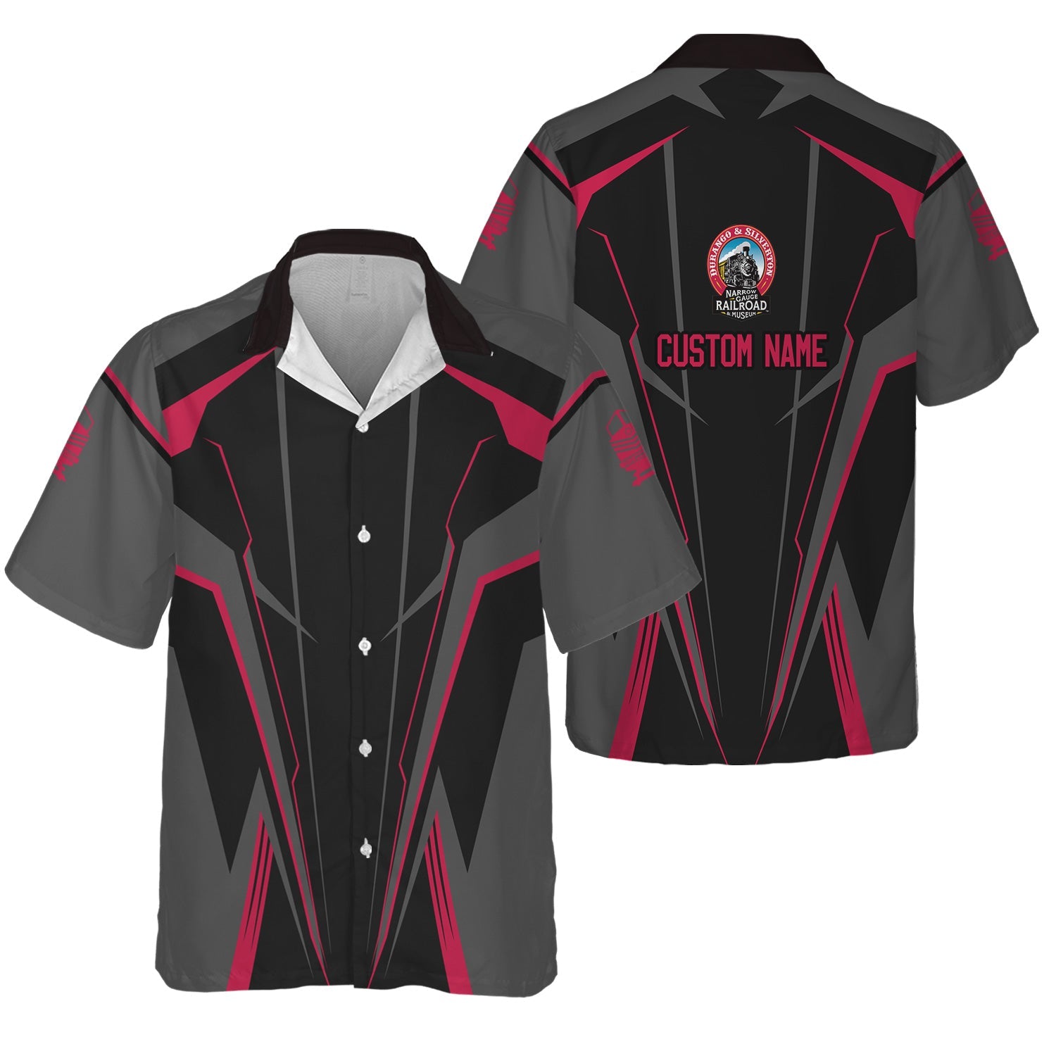 Railspirit Personalized Durango And Silverton Narrow Gauge Railroad Hawaiian Shirt Lightning-Edge Design Train Shirt For Railroad Lovers