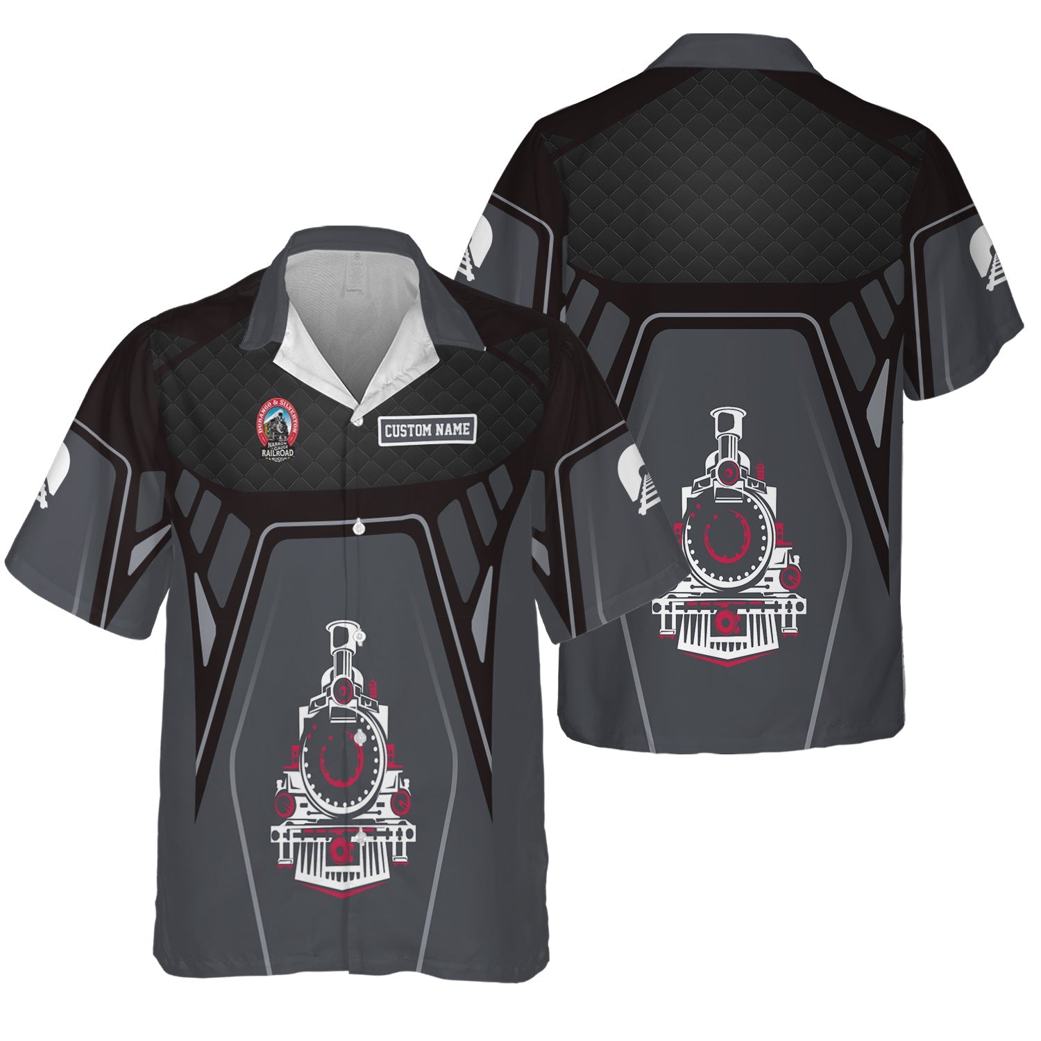 Railspirit Personalized Durango And Silverton Narrow Gauge Railroad Hawaiian Shirt Steam Locomotive Engine Graphic Train Shirt All Over Print