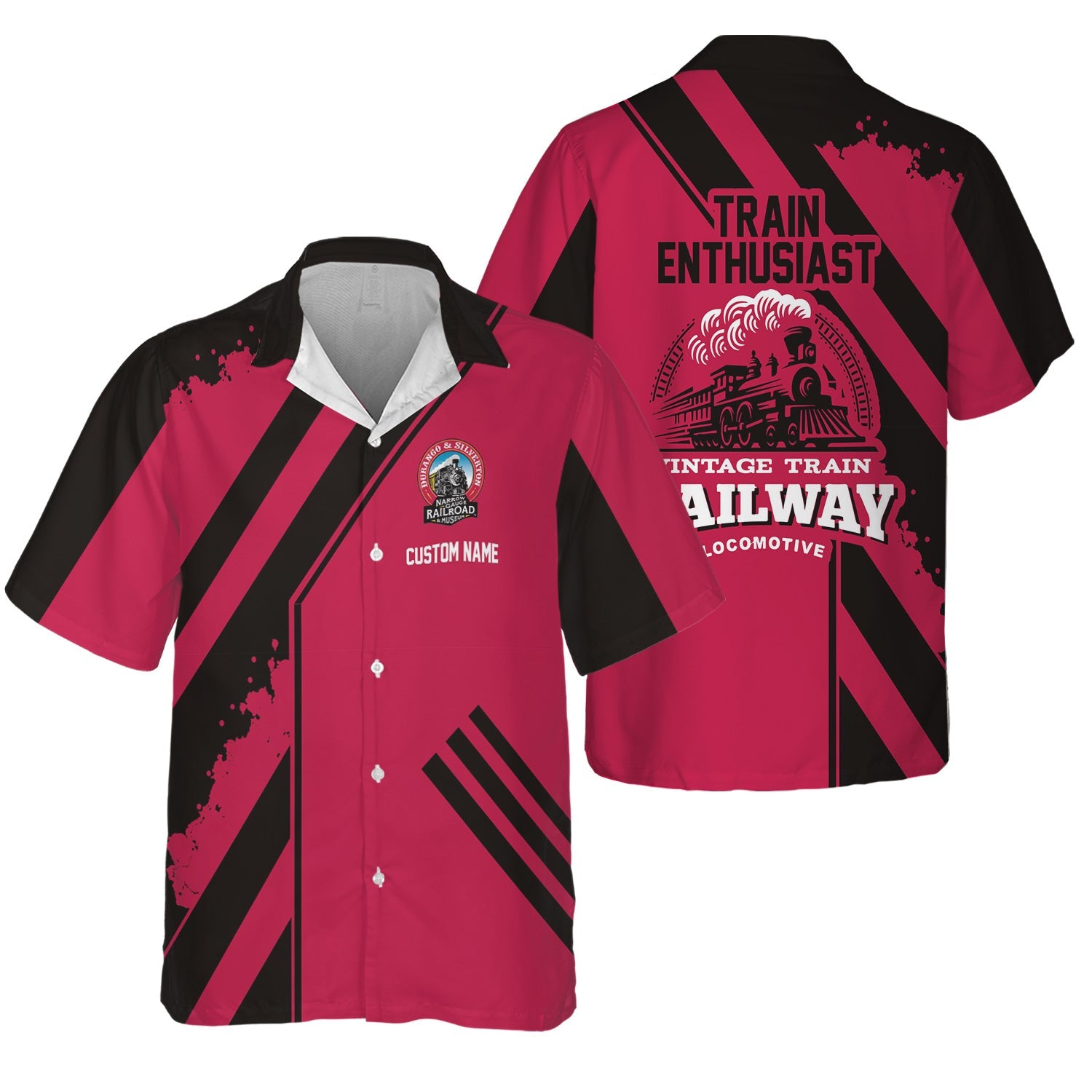Railspirit Personalized Durango And Silverton Narrow Gauge Railroad Hawaiian Shirt Locomotive Design Train Shirt for Train Enthusiast