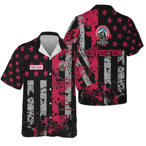 Railspirit Personalized Durango And Silverton Narrow Gauge Railroad Hawaiian Shirt Artistic Paint American Flag Style Train Shirt