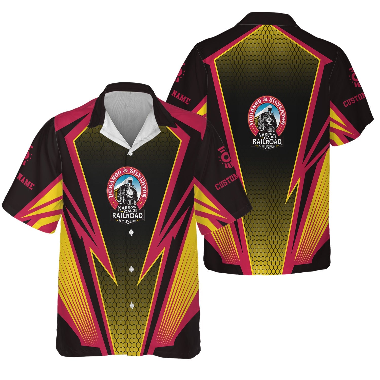 Railspirit Personalized Durango And Silverton Narrow Gauge Railroad Hawaiian Shirt Lightning Graphic Style Shirt Gift Idea For Train Lover