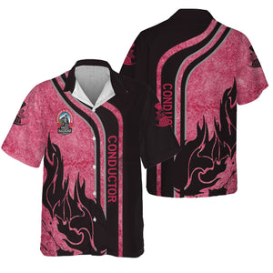 Railspirit Personalized Durango And Silverton Narrow Gauge Railroad Hawaiian Shirt Flame Design with Custom Job Position Train Shirt