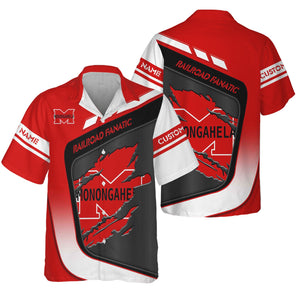 Railspirit Personalized Monongahela Railroad Hawaiian Shirt Ripped Texture Style Train Shirt For Railroad Fanatic