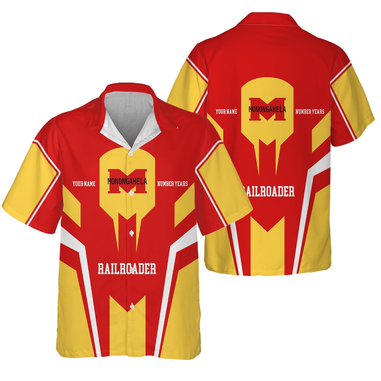 Railspirit Personalized Monongahela Railroad Hawaiian Shirt Custom Year Railroader Shirt Gift Idea For Train Lover