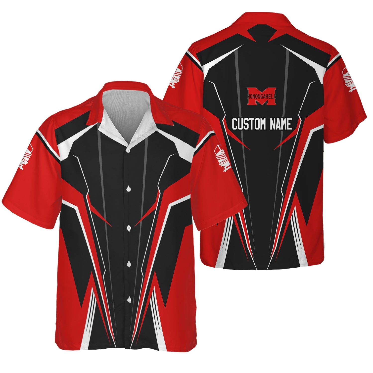 Railspirit Personalized Monongahela Railroad Hawaiian Shirt Lightning-Edge Design Train Shirt For Railroad Lovers