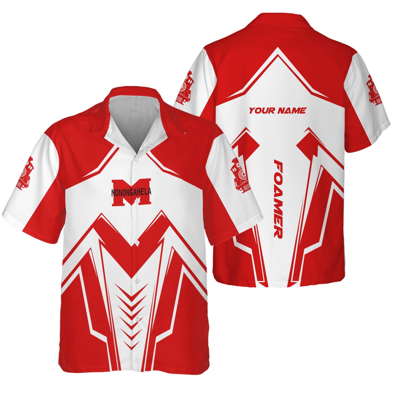 Railspirit Personalized Monongahela Railroad Hawaiian Shirt Railway Trainspotter Style Shirt Gift Idea For Foamers