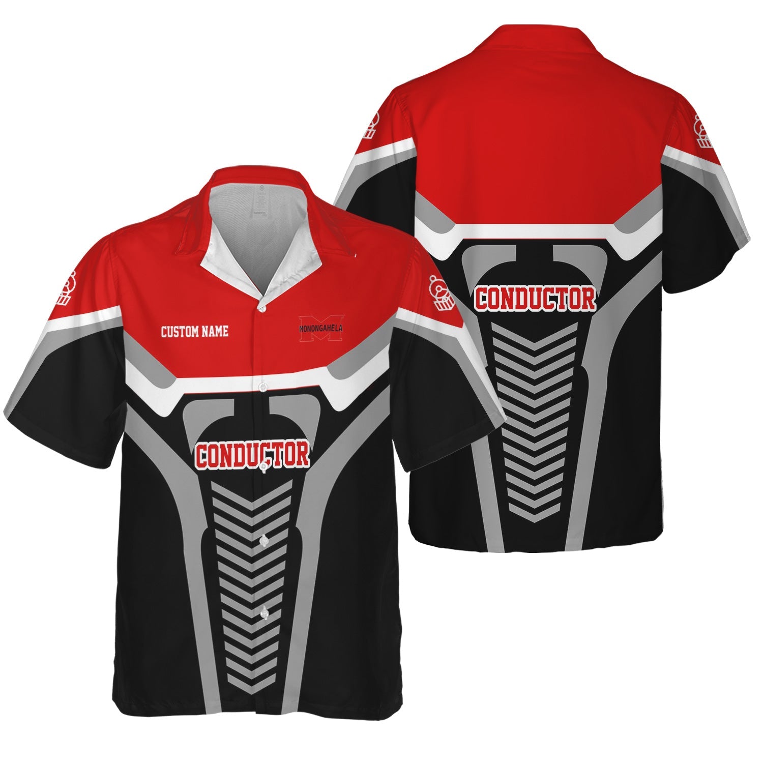 Railspirit Personalized Monongahela Railroad Hawaiian Shirt Track-Inspired with Custom Job Position Train Shirt