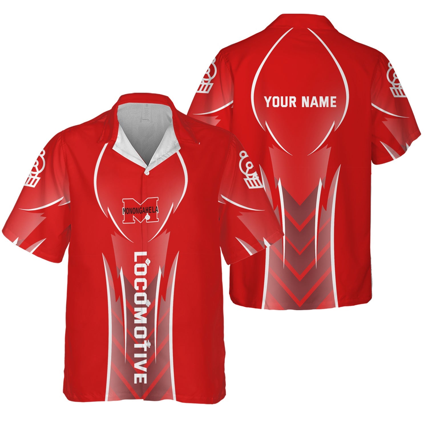 Railspirit Personalized Monongahela Railroad Hawaiian Shirt Striking Line Style Train Shirt For Locomotive Lovers