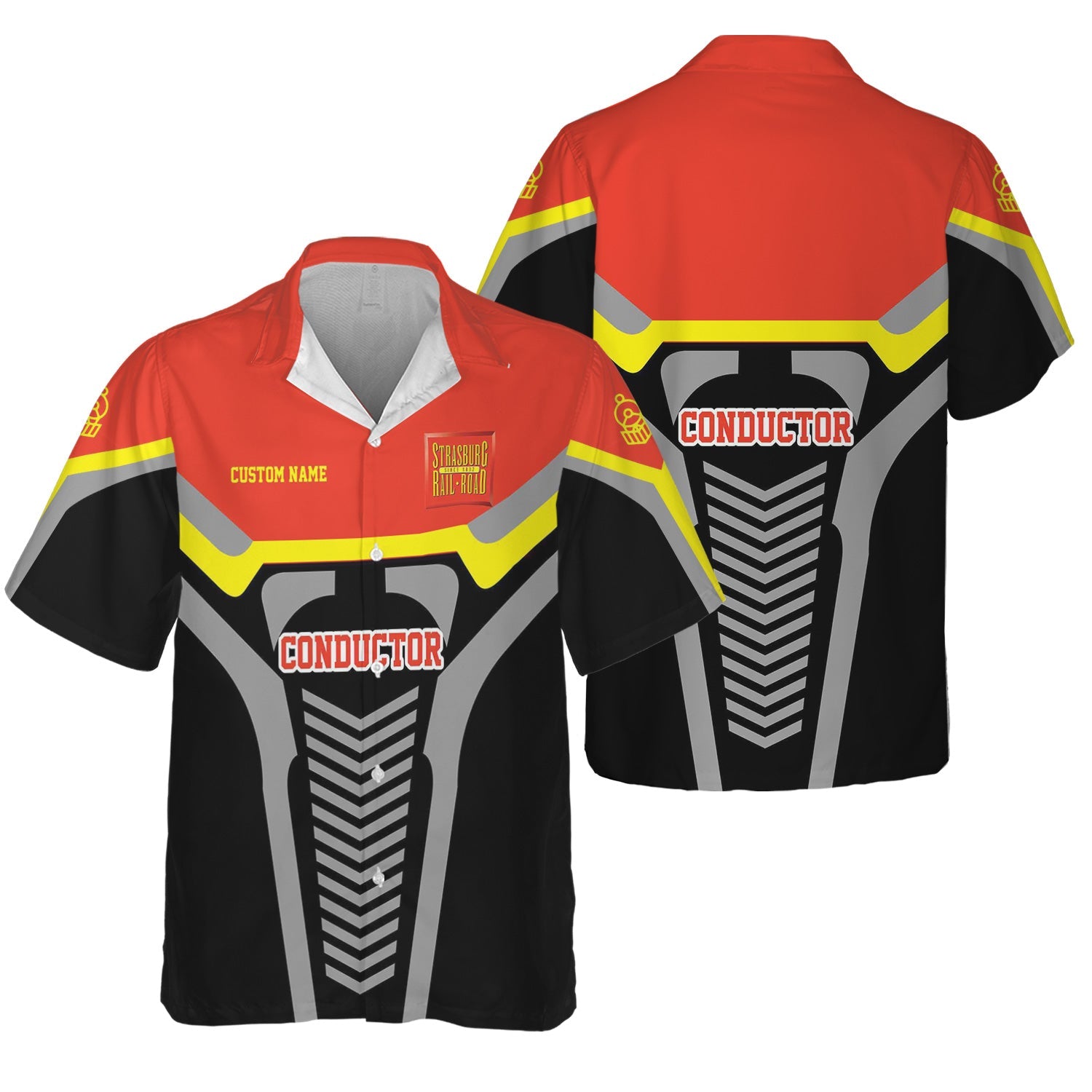 Railspirit Personalized Strasburg Railroad Hawaiian Shirt Track-Inspired with Custom Job Position Train Shirt