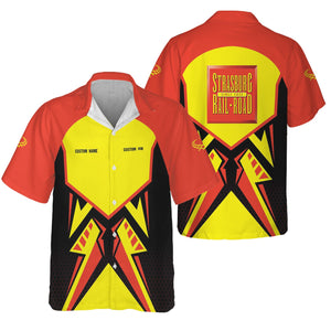 Railspirit Personalized Strasburg Railroad Hawaiian Shirt Vibriant Style with Custom Position Train Shirt