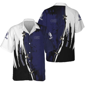 Railspirit Personalized CSX Transportation Railroad Hawaiian Shirt Retro Stitches Design with Custom Position Train Shirt