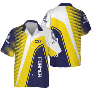 Railspirit Personalized CSX Transportation Railroad Hawaiian Shirt Vibrant Striking Style Shirt For Rail Enthusiasts