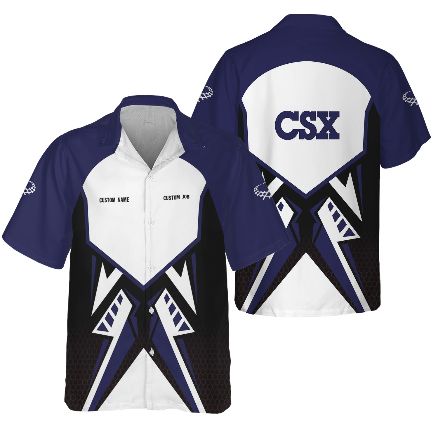 Railspirit Personalized CSX Transportation Railroad Hawaiian Shirt Vibriant Style with Custom Position Train Shirt