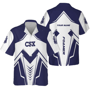 Railspirit Personalized CSX Transportation Railroad Hawaiian Shirt Railway Trainspotter Style Shirt Gift Idea For Foamers