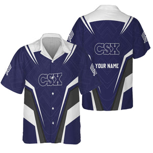 Railspirit Personalized CSX Transportation Railroad Hawaiian Shirt Railway Inspired Apparel Train Shirt For Train Lovers