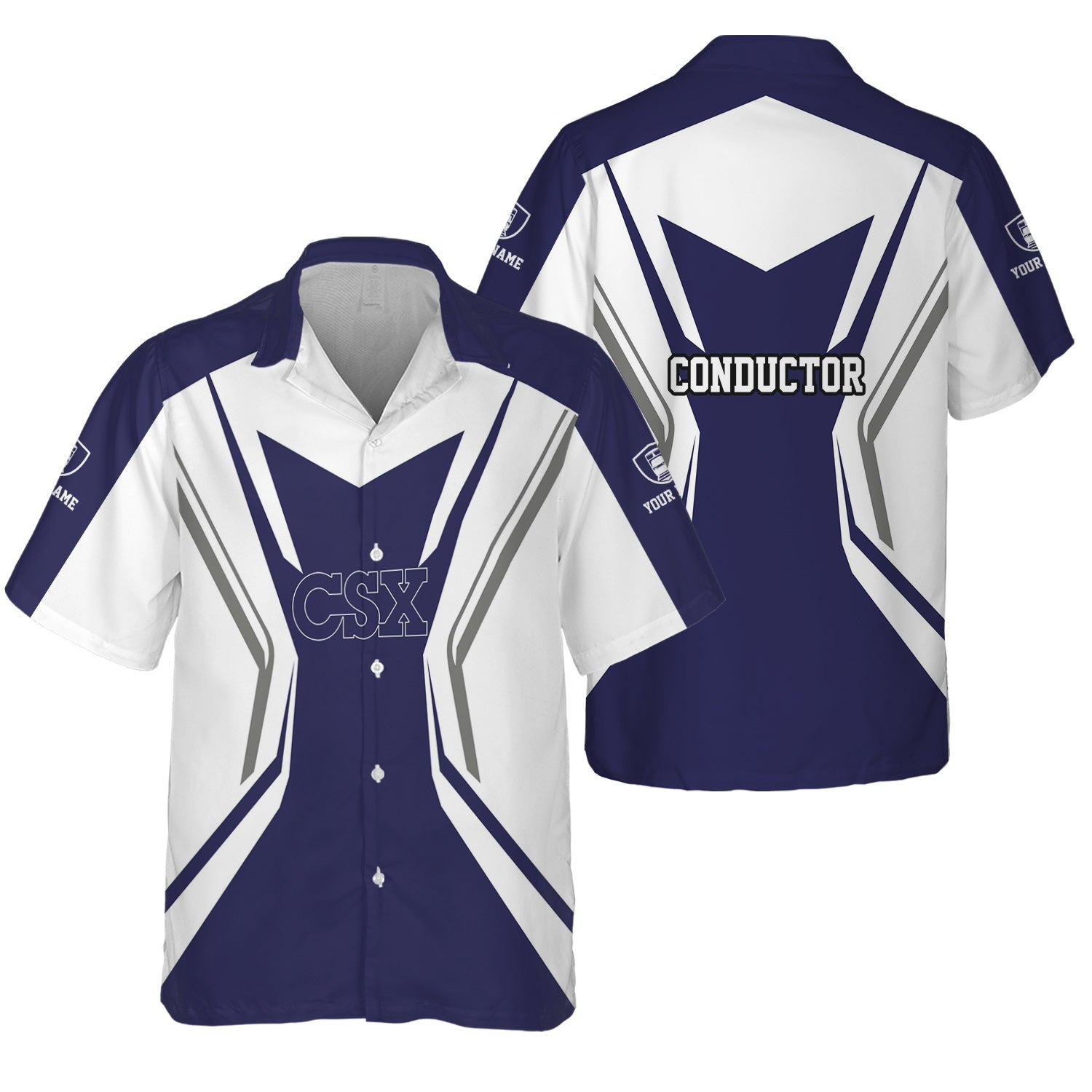 Railspirit Personalized CSX Transportation Railroad Hawaiian Shirt Unique Style with Custom Job Train Shirt