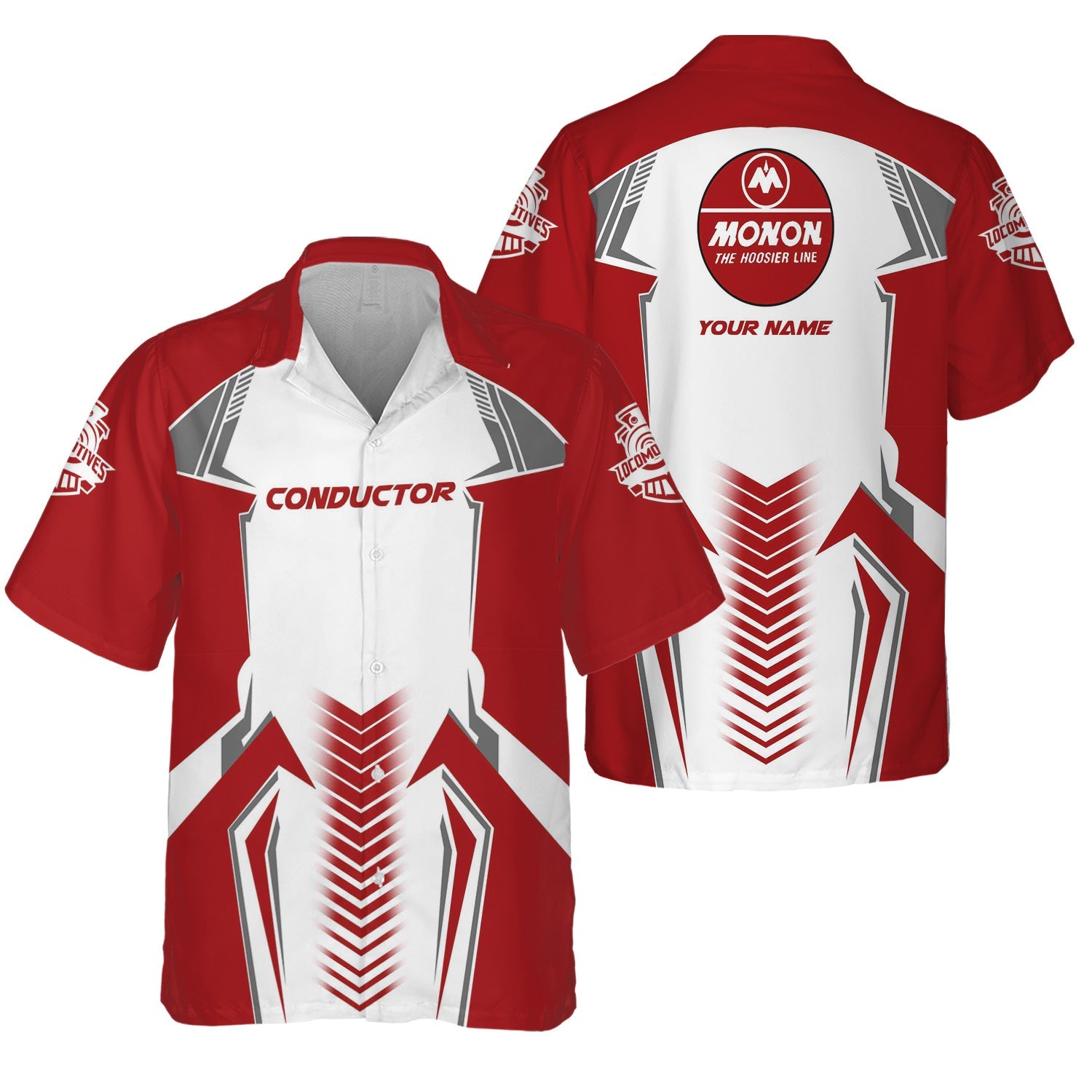 Railspirit Personalized Monon Railroad Hawaiian Shirt Standout Style with Custom Position Train Shirt