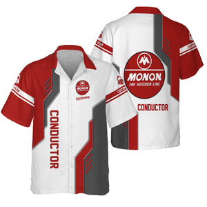 Railspirit Personalized Monon Railroad Hawaiian Shirt Unique Railway Style with Custom Job Train Shirt