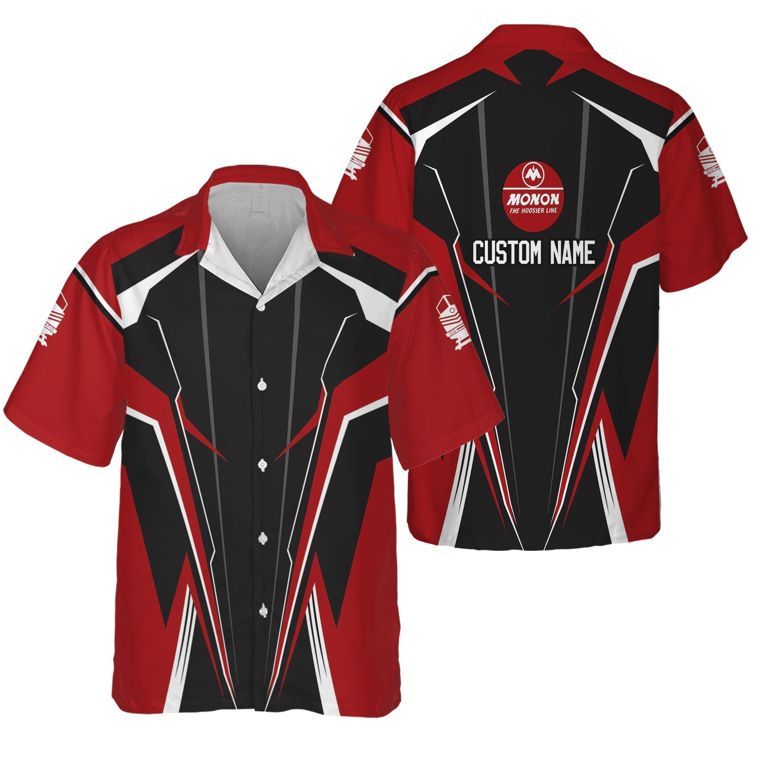 Railspirit Personalized Monon Railroad Hawaiian Shirt Lightning-Edge Design Train Shirt For Railroad Lovers