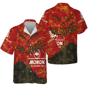 Railspirit Personalized Monon Railroad Hawaiian Shirt Torn Graphic Style Train Shirt For Rail Junkie