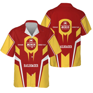 Railspirit Personalized Monon Railroad Hawaiian Shirt Custom Year Railroader Shirt Gift Idea For Train Lover