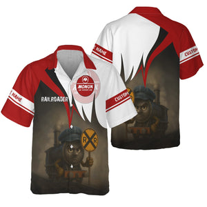 Railspirit Personalized Monon Railroad Hawaiian Shirt Angry Train Hawaiian Shirt Gift Idea For Train Lover