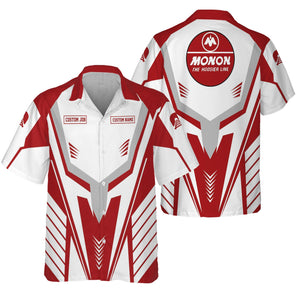 Railspirit Personalized Monon Railroad Hawaiian Shirt Workwear-Inspired with Custom Position Train Shirt