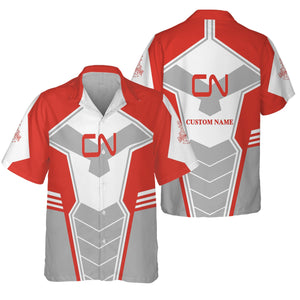 Railspirit Personalized Canadian National Railroad Hawaiian Shirt Engine-Inspired Style Train Shirt for Railroad Fanatic