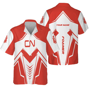 Railspirit Personalized Canadian National Railroad Hawaiian Shirt Railway Trainspotter Style Shirt Gift Idea For Foamers