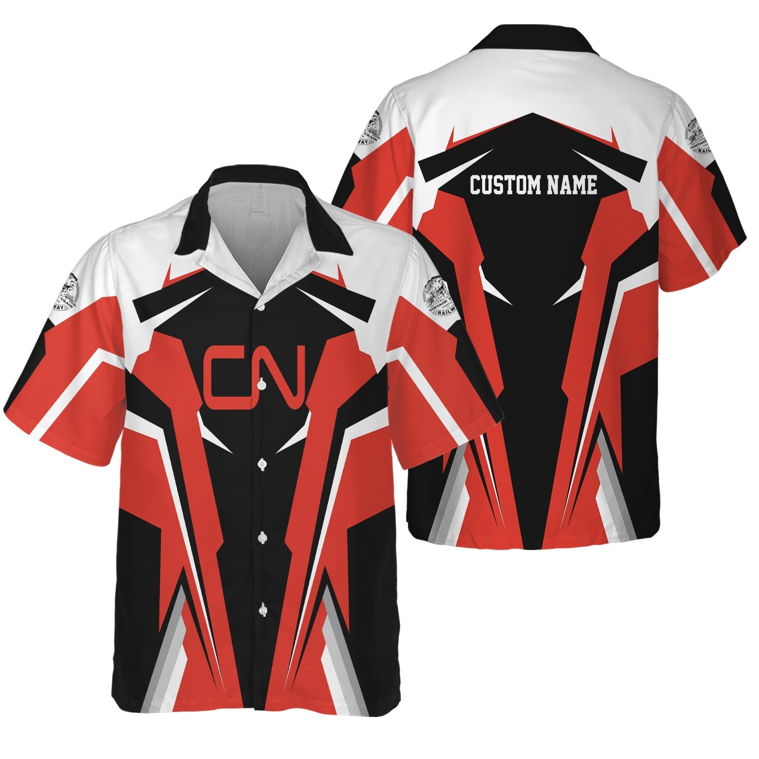 Railspirit Personalized Canadian National Railroad Hawaiian Shirt Strong Line Style Train Unisex Shirt All Over Print