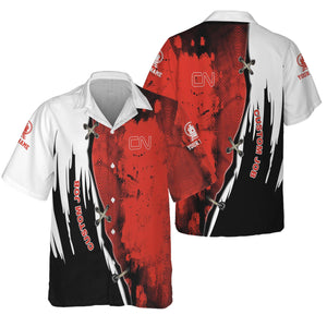 Railspirit Personalized Canadian National Railroad Hawaiian Shirt Retro Stitches Design with Custom Position Train Shirt