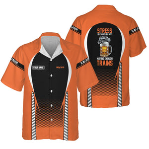 Railspirit  Personalized  Wheeling And Lake Erie Railroad Hawaiian Shirt  Stress Is Caused By Not Having Enough Trains  Shirt All Over Print